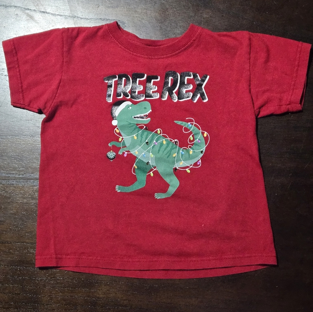 🎄 Christmas "Tree Rex" Toddler Boys T-shirt, Size 4T